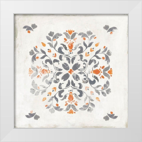 Morrocan Coral I  White Modern Wood Framed Art Print by Reeves, Tom