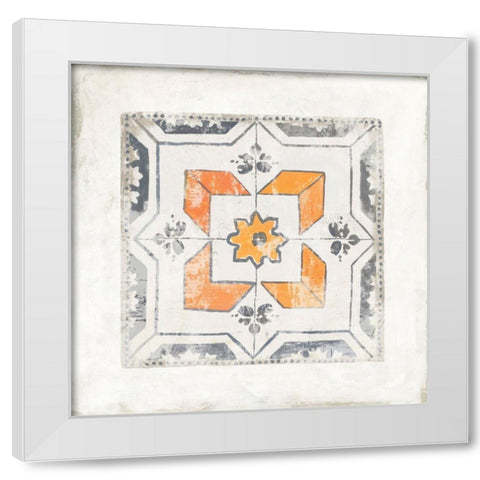 Morrocan Coral IV White Modern Wood Framed Art Print by Reeves, Tom
