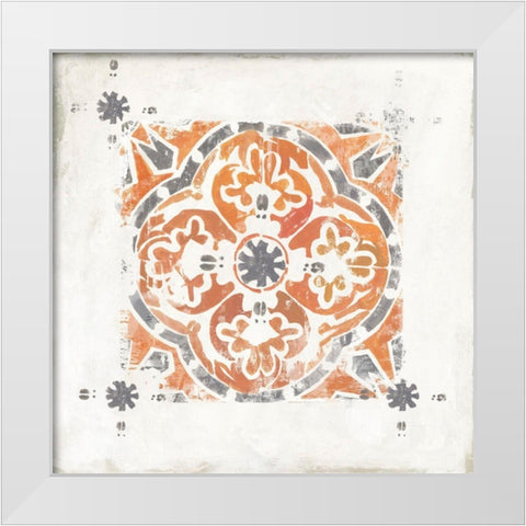 Morrocan Coral V White Modern Wood Framed Art Print by Reeves, Tom