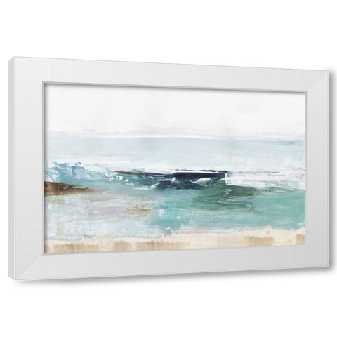 Emerald Waters White Modern Wood Framed Art Print by Reeves, Tom