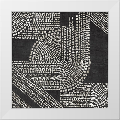 Pearl Dots I  White Modern Wood Framed Art Print by Reeves, Tom