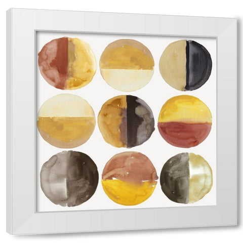 Align Dots I White Modern Wood Framed Art Print by Reeves, Tom