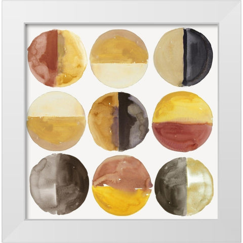 Align Dots I White Modern Wood Framed Art Print by Reeves, Tom