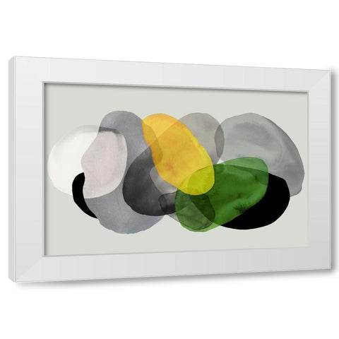 Green Overlay I  White Modern Wood Framed Art Print by Reeves, Tom