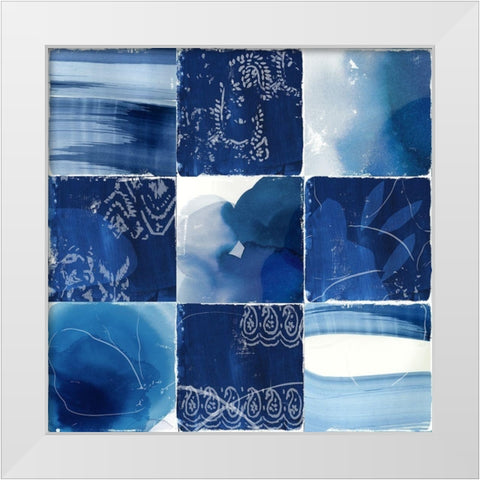 Striking Indigo  White Modern Wood Framed Art Print by Reeves, Tom