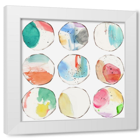 Colourful Ceramics White Modern Wood Framed Art Print by Reeves, Tom