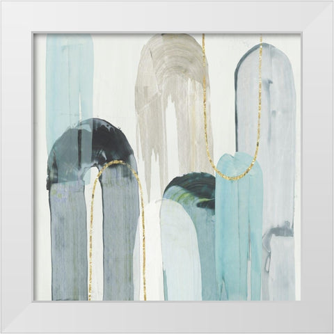 Blue Arches I  White Modern Wood Framed Art Print by Reeves, Tom