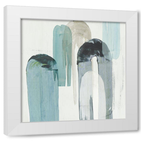 Blue Arches II White Modern Wood Framed Art Print by Reeves, Tom