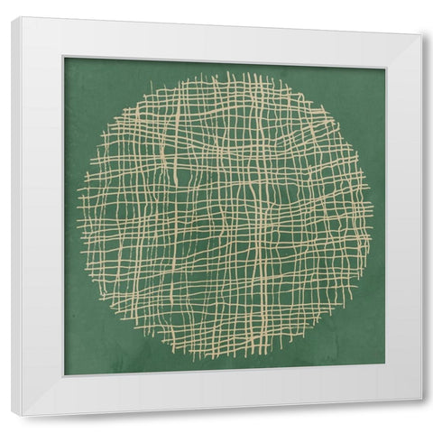 Green Weave II White Modern Wood Framed Art Print by Reeves, Tom