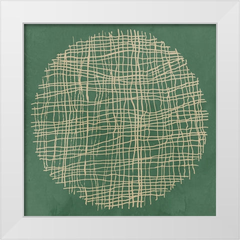 Green Weave II White Modern Wood Framed Art Print by Reeves, Tom