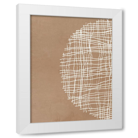 Basket Weave Circle I  White Modern Wood Framed Art Print by Reeves, Tom