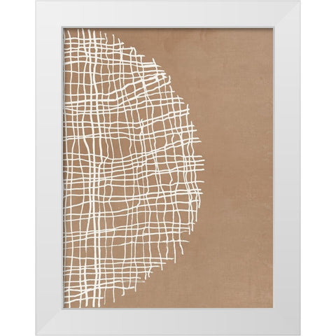 Basket Weave Circle II White Modern Wood Framed Art Print by Reeves, Tom