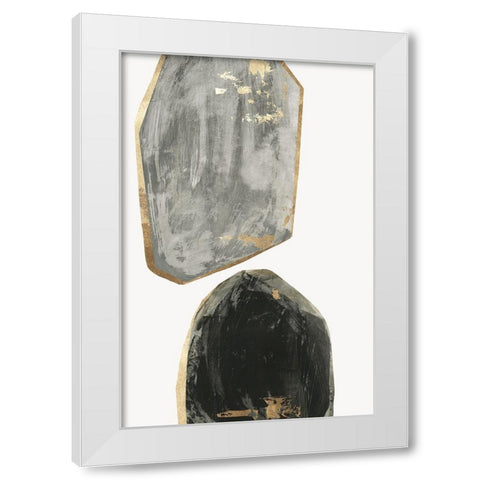 Stones I  White Modern Wood Framed Art Print by Reeves, Tom