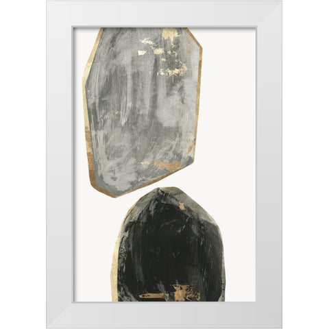 Stones I  White Modern Wood Framed Art Print by Reeves, Tom