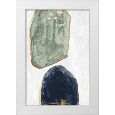 Stones I Blue Version White Modern Wood Framed Art Print by Reeves, Tom
