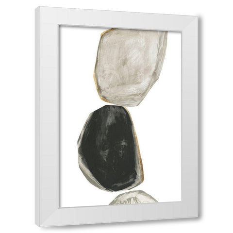 Stones II White Modern Wood Framed Art Print by Reeves, Tom