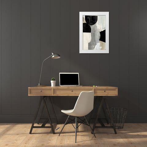 Jet Black II White Modern Wood Framed Art Print by Reeves, Tom