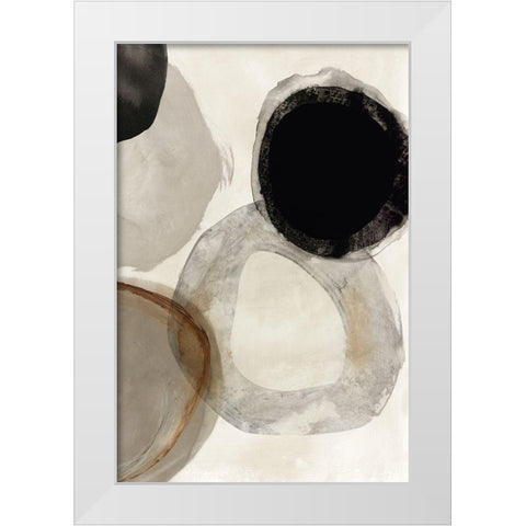 Beige Rings I  White Modern Wood Framed Art Print by Reeves, Tom