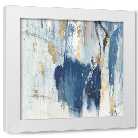 Navy Golden Shine I  White Modern Wood Framed Art Print by Reeves, Tom