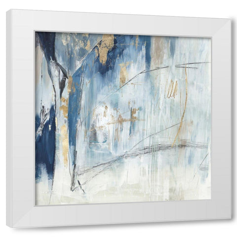 Navy Golden Shine II White Modern Wood Framed Art Print by Reeves, Tom