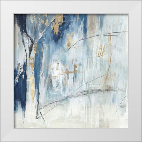 Navy Golden Shine II White Modern Wood Framed Art Print by Reeves, Tom