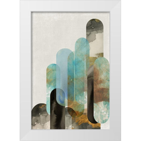 Teal Arches I  White Modern Wood Framed Art Print by Reeves, Tom