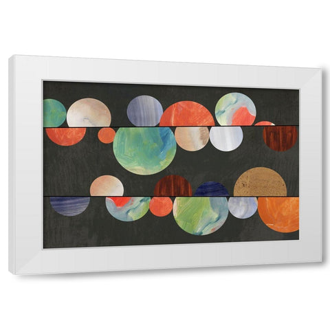 Rainbow Marbles  White Modern Wood Framed Art Print by Reeves, Tom