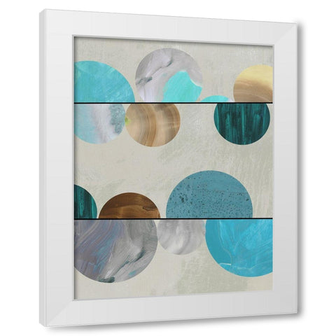 Blue Marbles II  White Modern Wood Framed Art Print by Reeves, Tom