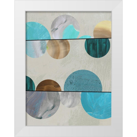 Blue Marbles II  White Modern Wood Framed Art Print by Reeves, Tom