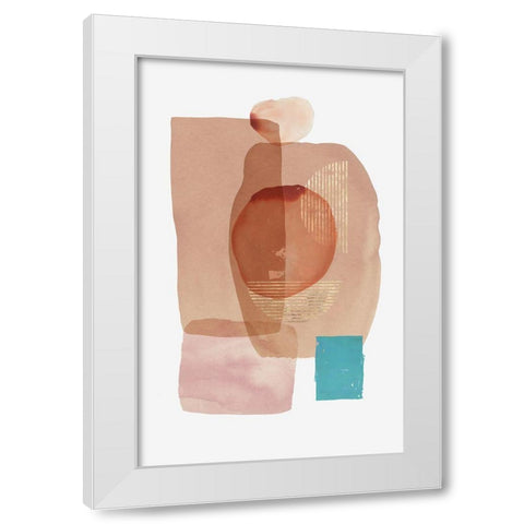 Pink Colour Blocks I  White Modern Wood Framed Art Print by Reeves, Tom