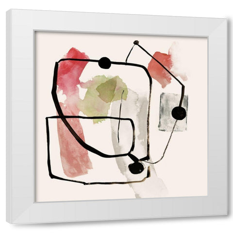 Connected Lines I  White Modern Wood Framed Art Print by Reeves, Tom