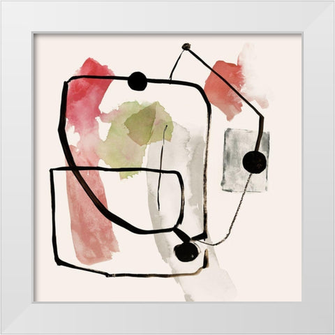 Connected Lines I  White Modern Wood Framed Art Print by Reeves, Tom