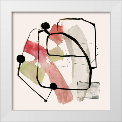 Connected Lines II  White Modern Wood Framed Art Print by Reeves, Tom