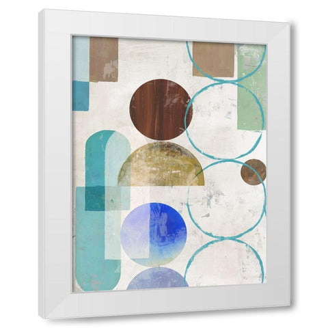 Blue Pieces Togehter I  White Modern Wood Framed Art Print by Reeves, Tom