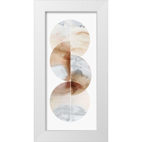 Neutral Marbles I  White Modern Wood Framed Art Print by Reeves, Tom