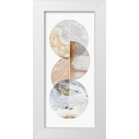 Neutral Marbles II  White Modern Wood Framed Art Print by Reeves, Tom
