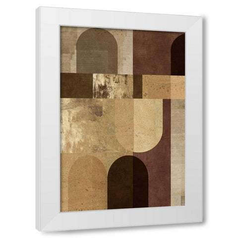 Golden Geo II  White Modern Wood Framed Art Print by Reeves, Tom
