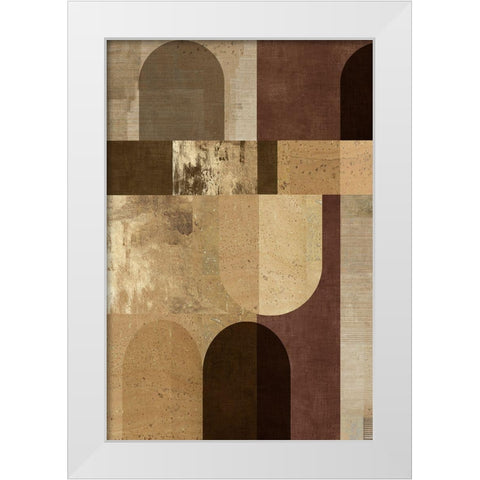Golden Geo II  White Modern Wood Framed Art Print by Reeves, Tom