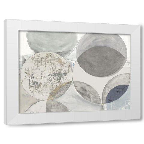 Collide White Modern Wood Framed Art Print by Reeves, Tom