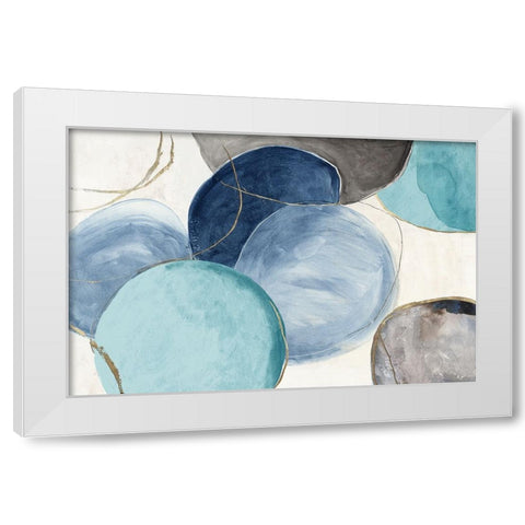 Blue Geo Blob White Modern Wood Framed Art Print by Reeves, Tom