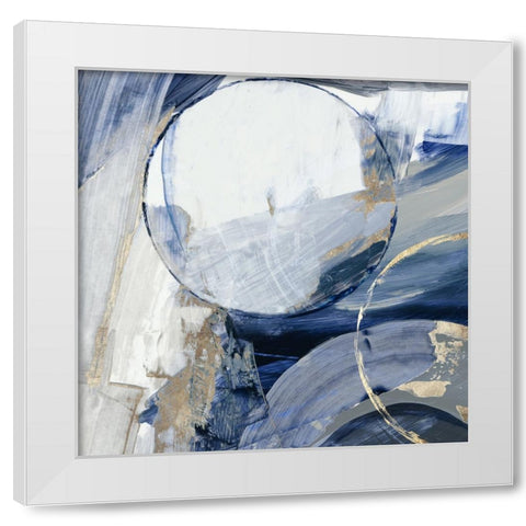 Blue Halo I White Modern Wood Framed Art Print by Reeves, Tom
