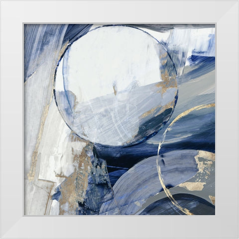 Blue Halo I White Modern Wood Framed Art Print by Reeves, Tom