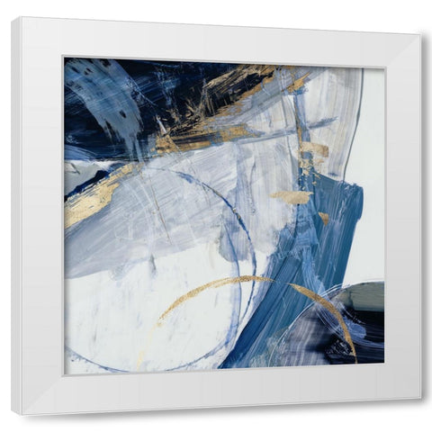 Blue Halo II White Modern Wood Framed Art Print by Reeves, Tom