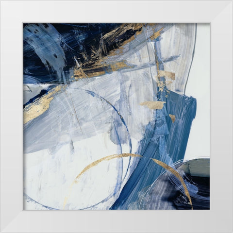 Blue Halo II White Modern Wood Framed Art Print by Reeves, Tom