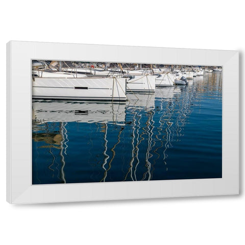 Marseille Boats I White Modern Wood Framed Art Print by Silver, Richard