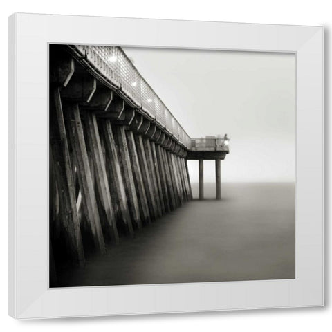 Hermosa Pier White Modern Wood Framed Art Print by Settle, Shane
