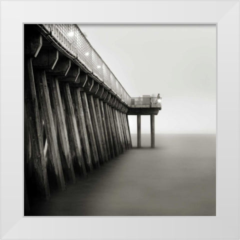 Hermosa Pier White Modern Wood Framed Art Print by Settle, Shane