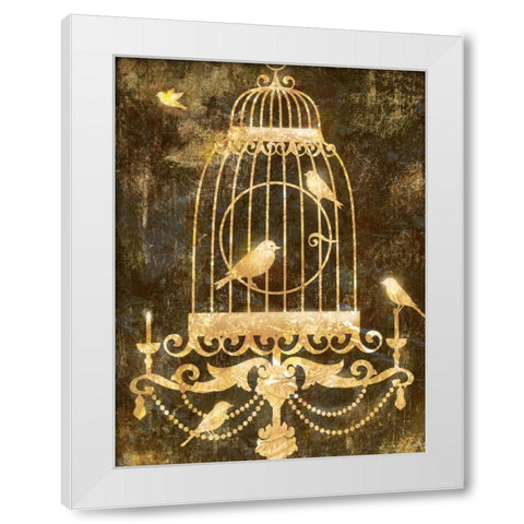 Deco Gold Distress II White Modern Wood Framed Art Print by Selkirk, Edward