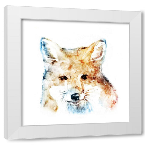 Watercolour Fox White Modern Wood Framed Art Print by Selkirk, Edward