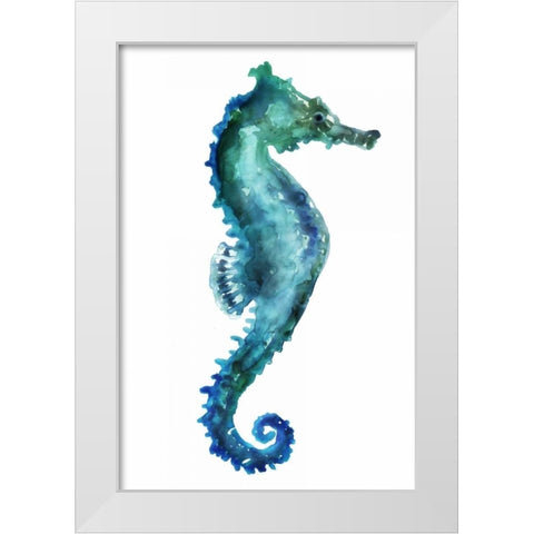 Sea Horse White Modern Wood Framed Art Print by Selkirk, Edward
